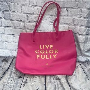 Kate Spade Live Colorfully Pink Vinyl Tote Bag